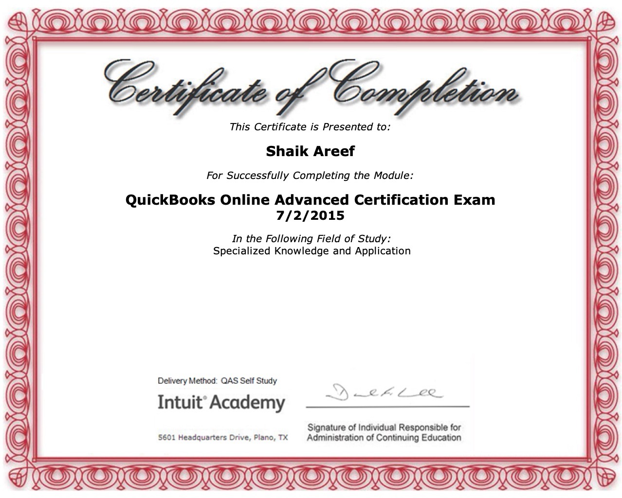 Zoho Certificate