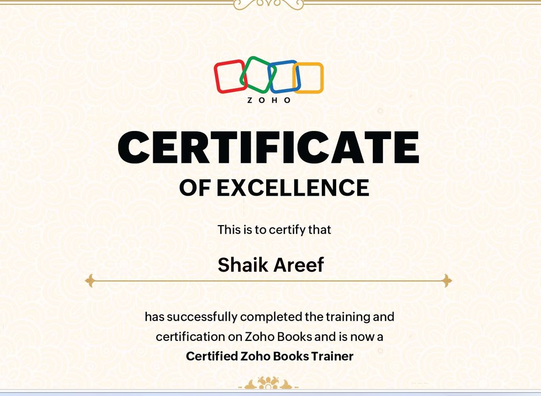 Zoho Certificate